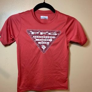 Boys Small Red Columbia PFG Tee